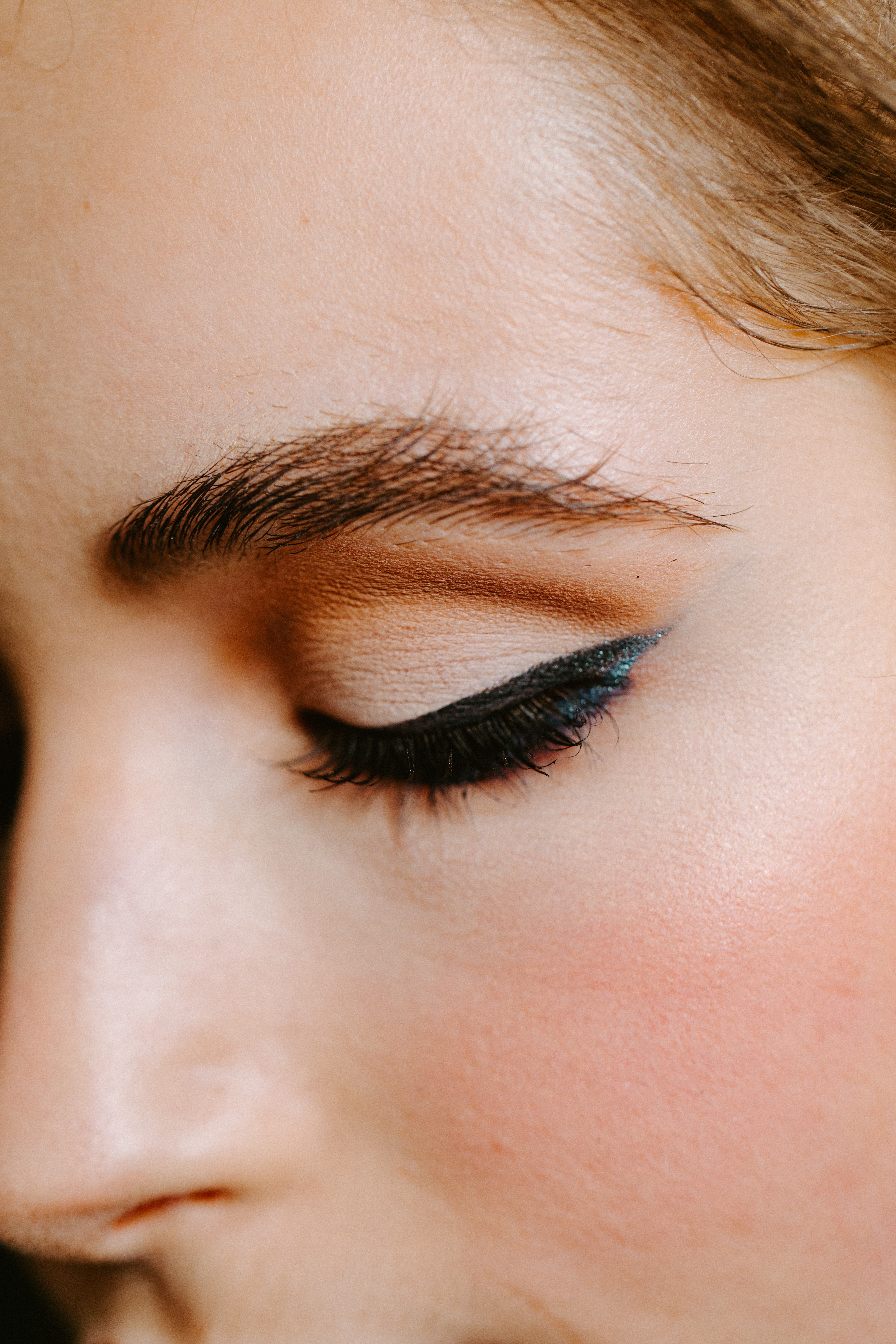 woman's eye close up makeup